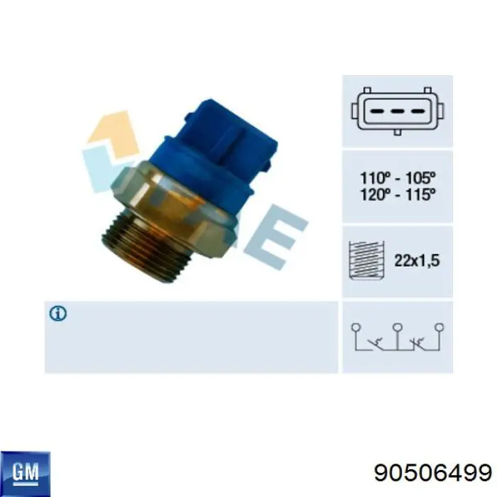 Датчик температури радіатора General Motors 90506499 ціна, від 13.56 USD