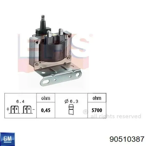 Котушка запалювання 90510387 General Motors