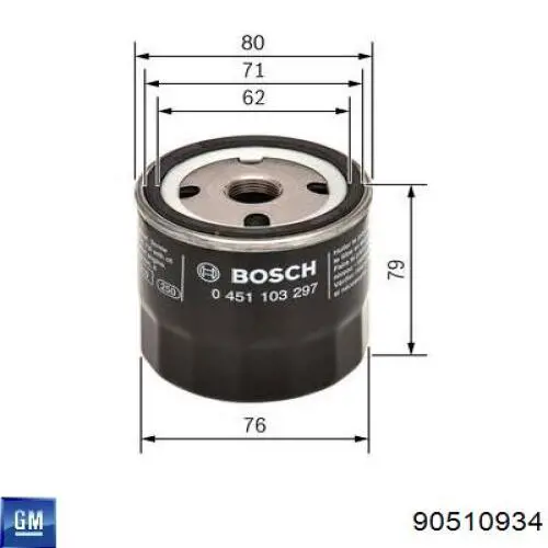 90510934 General Motors Фільтр масла