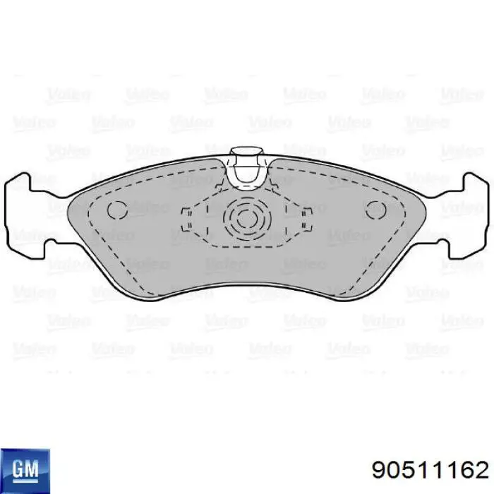 90511162 General Motors Передні гальмівні колодки