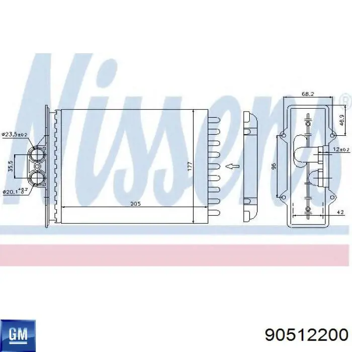 Радіатор пічки 90512200 General Motors