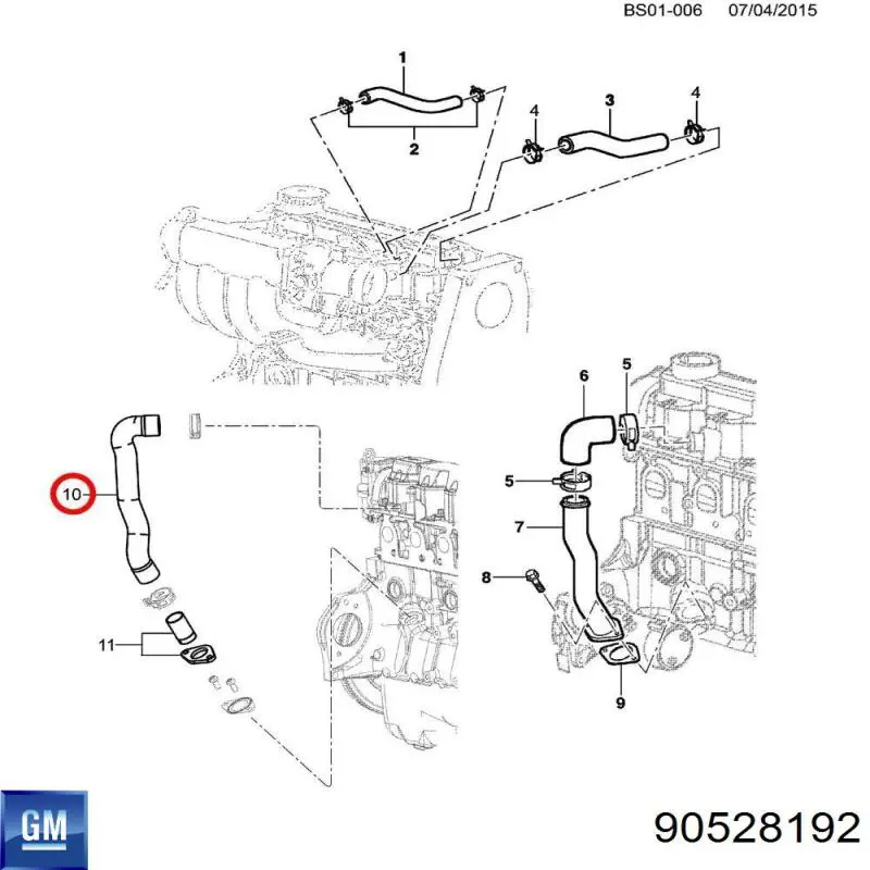90528192 General Motors Шланг повітряний вентиляції картера