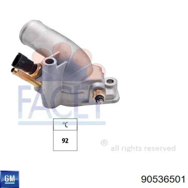 90536501 General Motors Корпус термостата в зборі