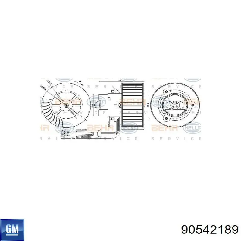 Вентилятора пічки 90542189 General Motors