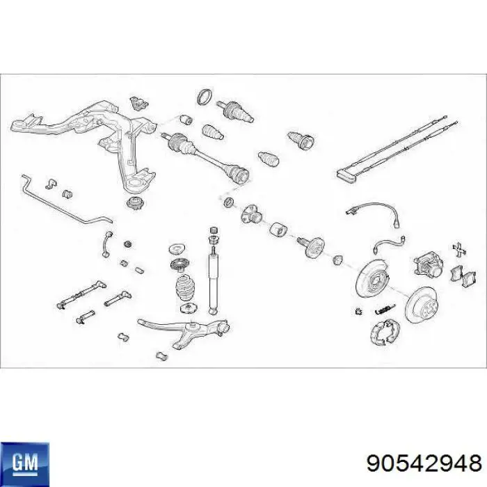 90542948 General Motors Амортизатори задні