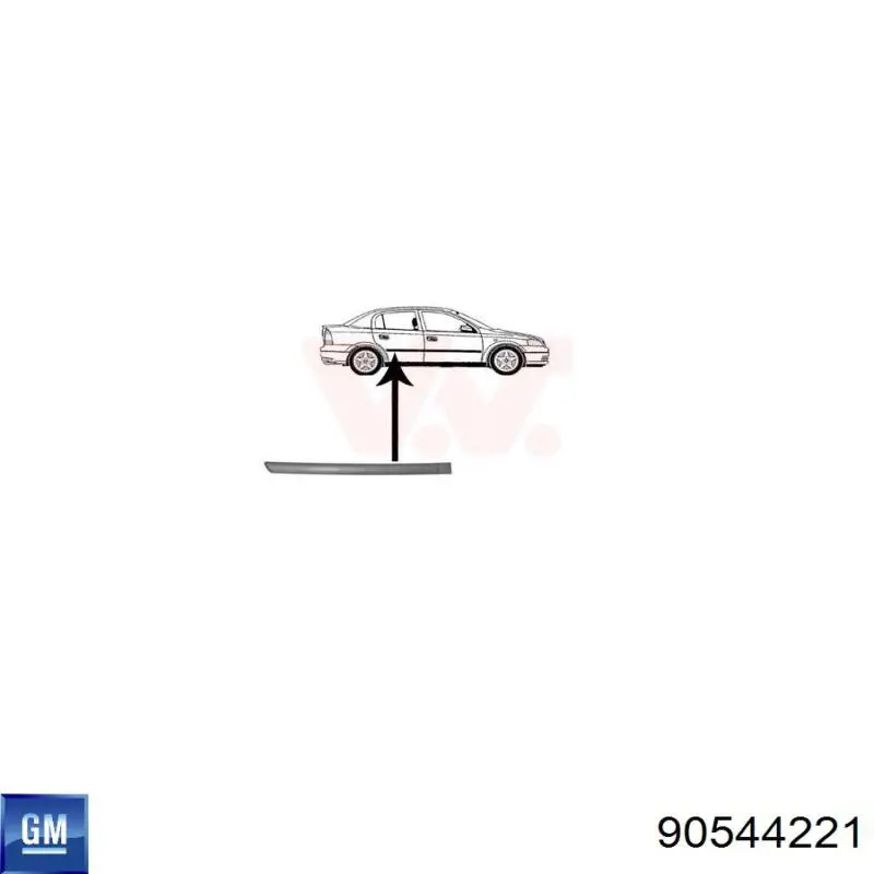Молдинг задніх правих дверей Opel 90544221 ціна, від 15.64 USD