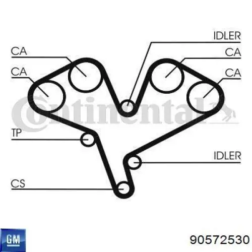 Ремінь ГРМ 90572530 General Motors