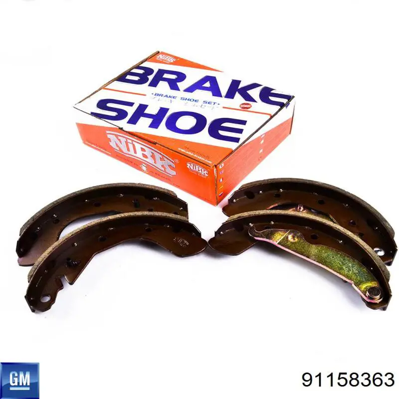 91158363 General Motors Колодки гальмівні задні, барабанні