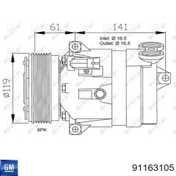 Купити 91163105 General Motors Компресор кліматичної установки