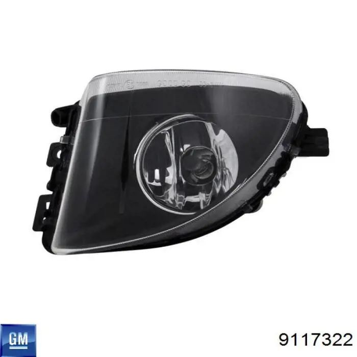 Фара протитуманна, права 9117322 General Motors