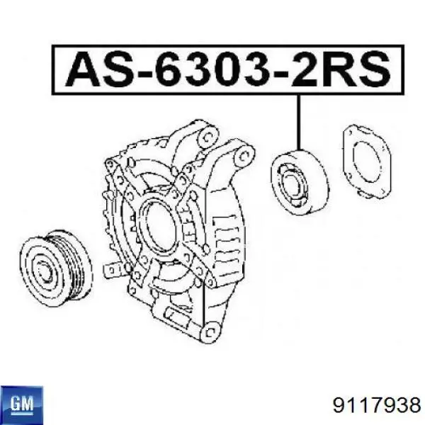 Купити 9117938 General Motors Підшипник генератора