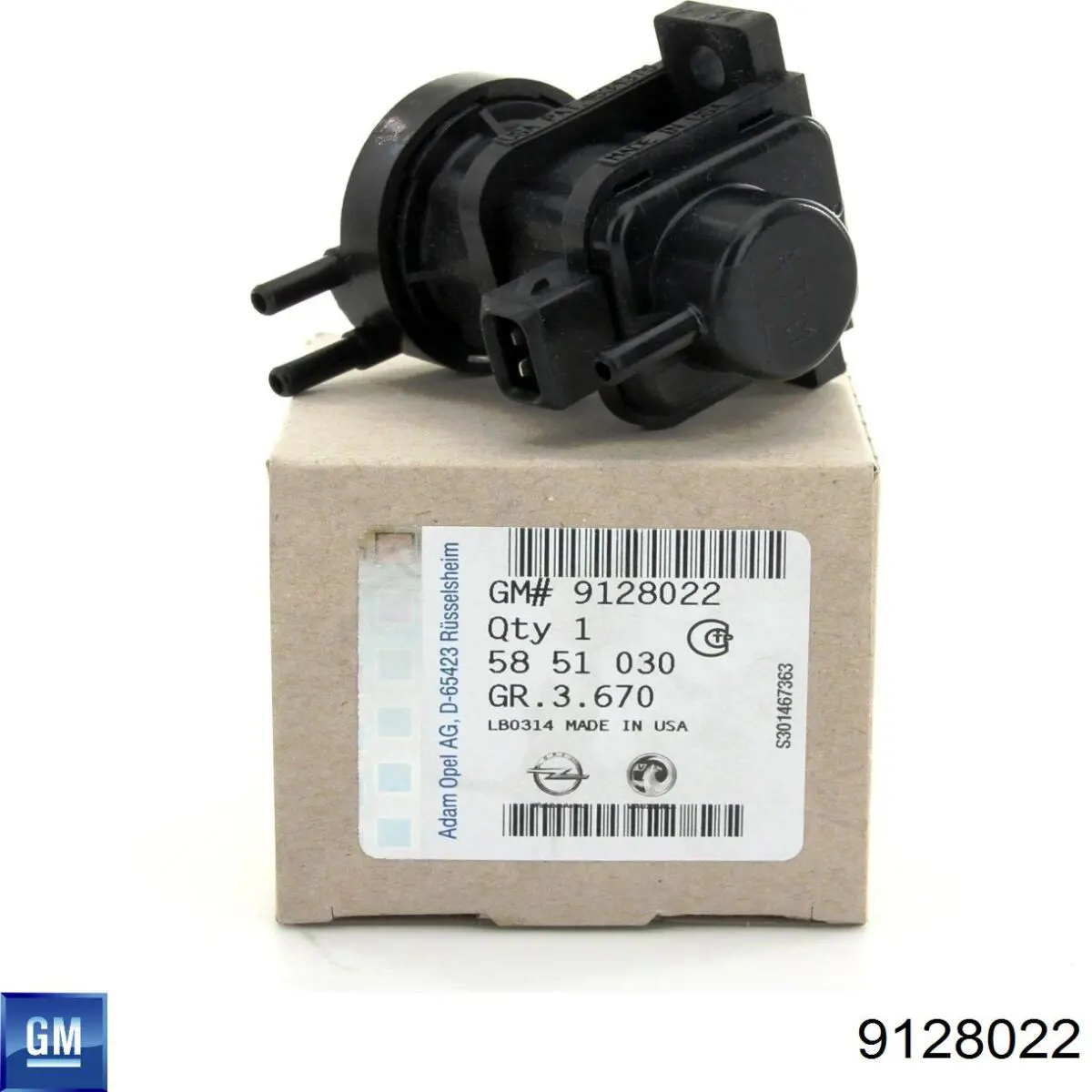 9128022 General Motors Клапан перетворювач тиску наддуву (соленоїд)