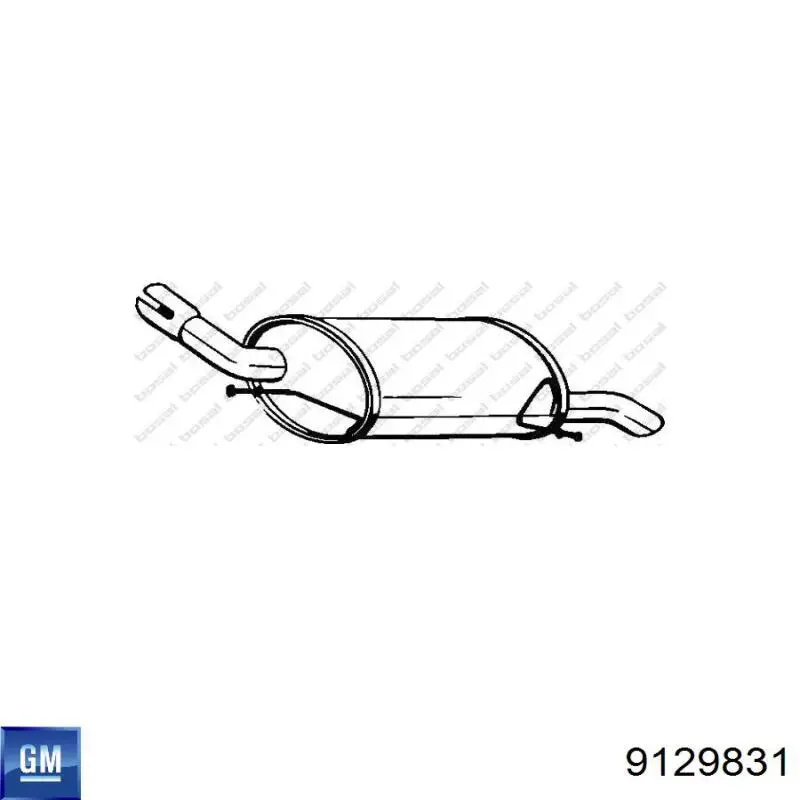 9129831 General Motors Глушник, задня частина