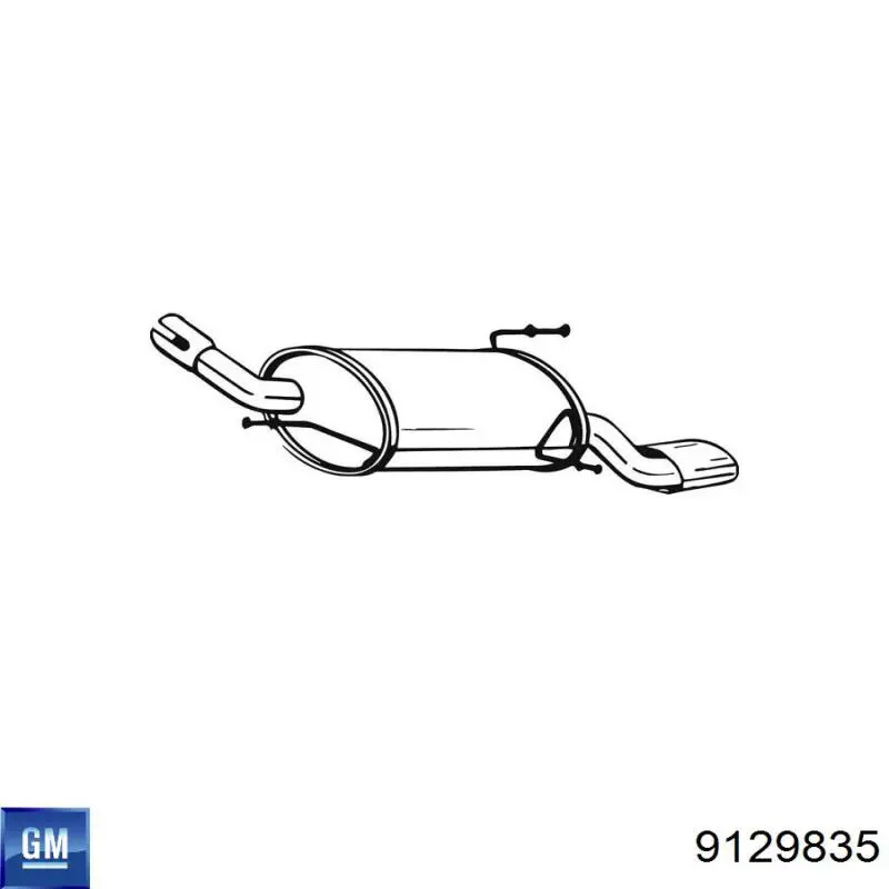 9129835 General Motors Глушник, задня частина