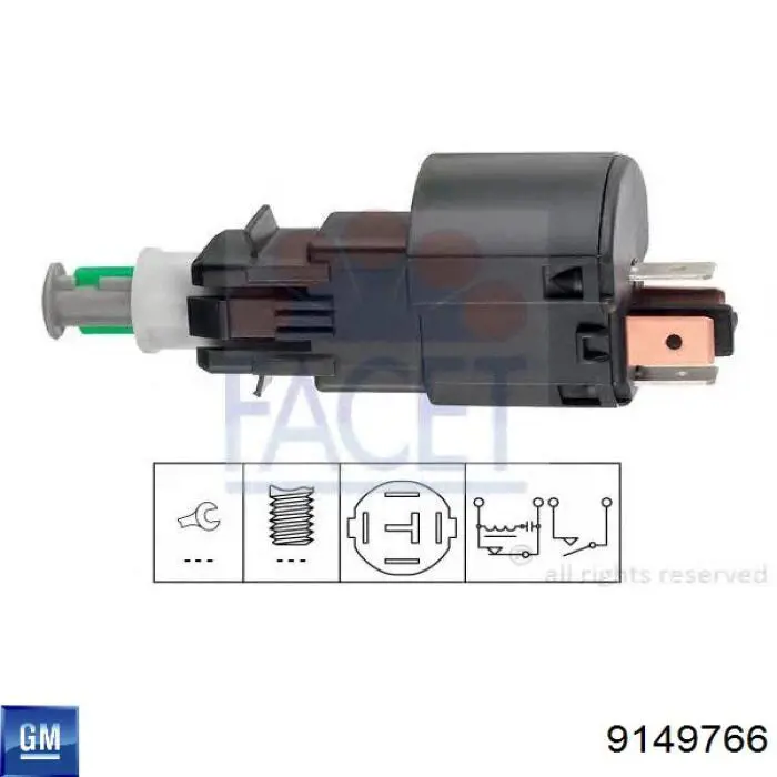 Купити 9149766 General Motors Датчик педалі гальма