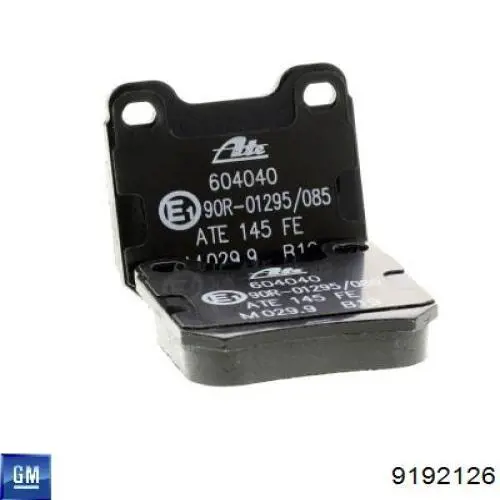 9192126 General Motors Колодки гальмівні задні, дискові