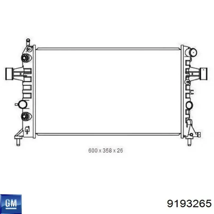Купити 9193265 General Motors Радіатор двигуна