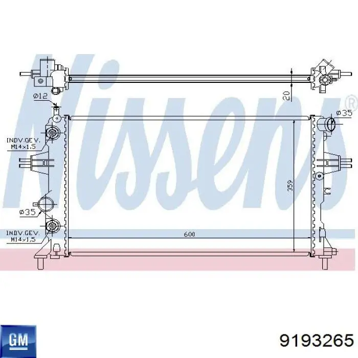 Радіатор 9193265 General Motors