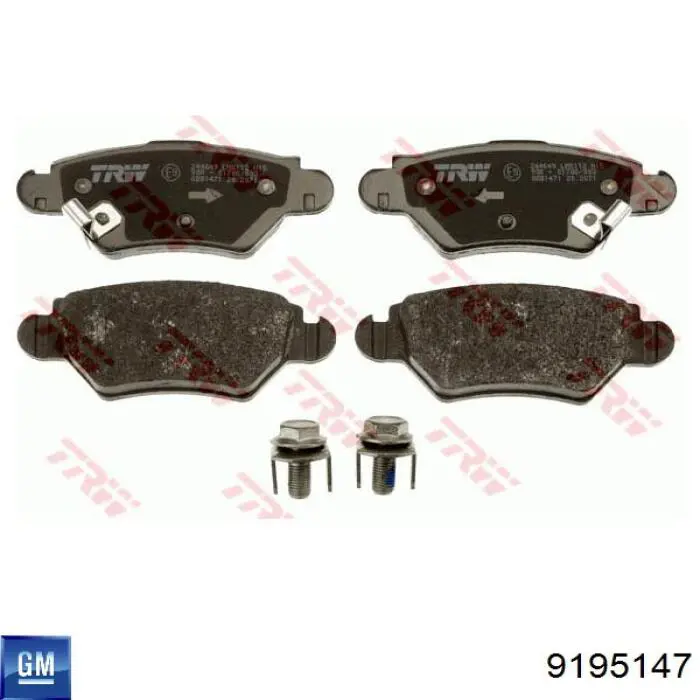 Купити 9195147 General Motors Задні колодки