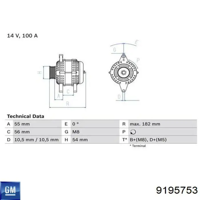 Генератор 9195753 General Motors