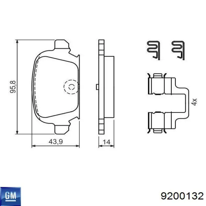 Купити 9200132 General Motors Задні колодки