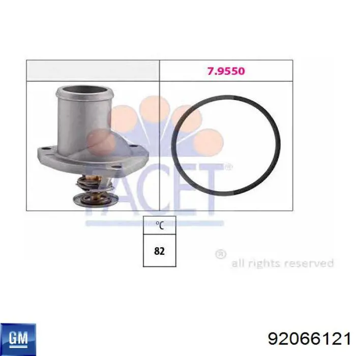 Прокладка термостата 90220436 General Motors