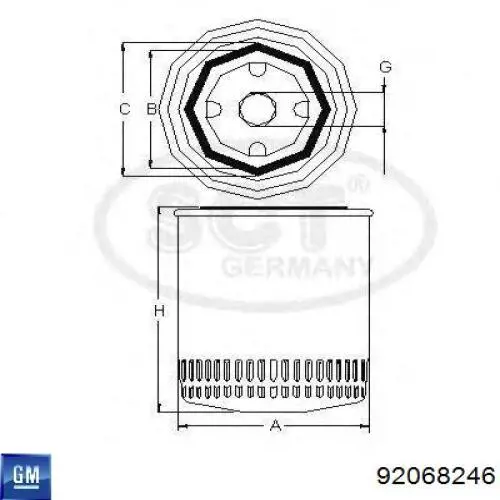 Купити 92068246 General Motors Фільтр очищення масла відцентровий