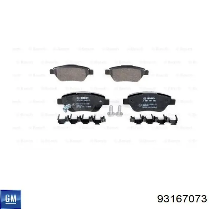 Передні тормозні колодки 93167073 General Motors