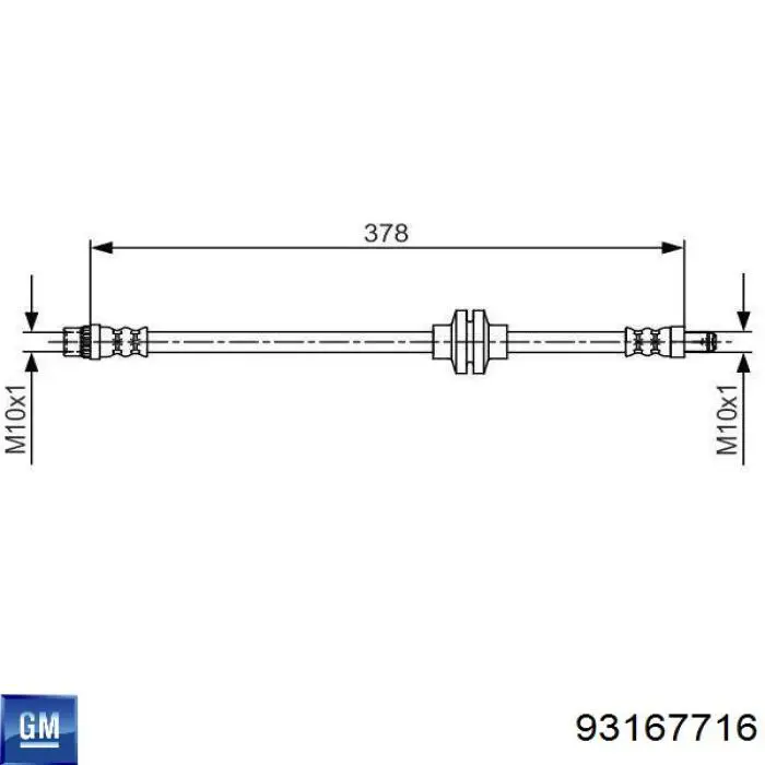 Шланг гальмівний передній 93167716 General Motors