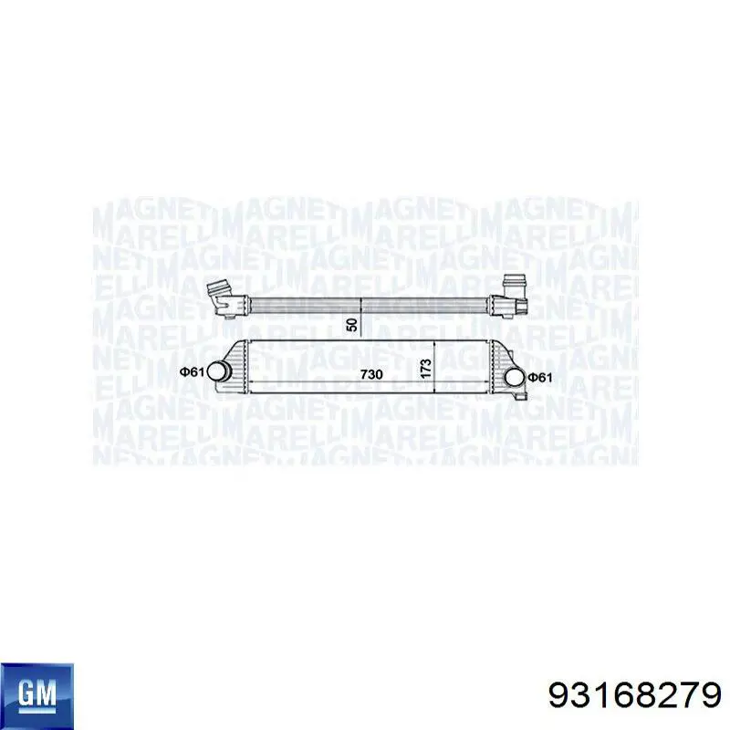 Система охолодження наддувочного повітря General Motors 93168279 ціна, від 90.28 USD
