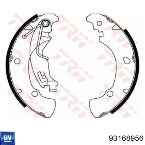 Купити 93168956 General Motors Колодки гальмові задні, барабанні
