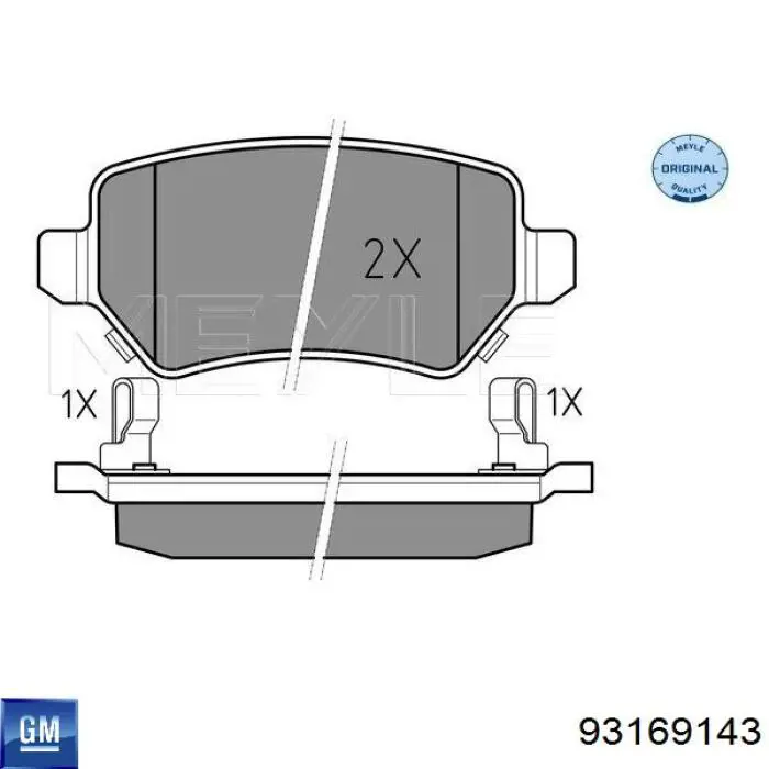 Колодки гальмові задні, дискові 93169143 General Motors