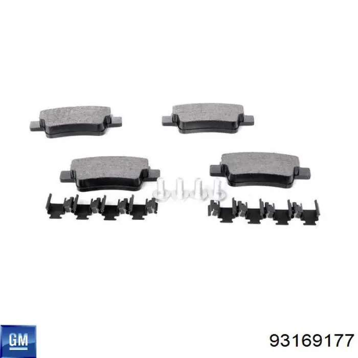 Задні гальмівні колодки 93169177 General Motors