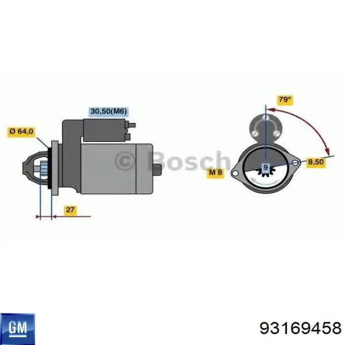 Стартер 93169458 General Motors