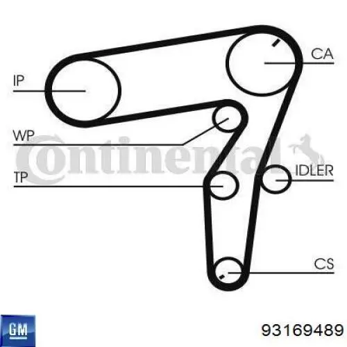 Купити 93169489 General Motors Ремінь газорозподільного механізму