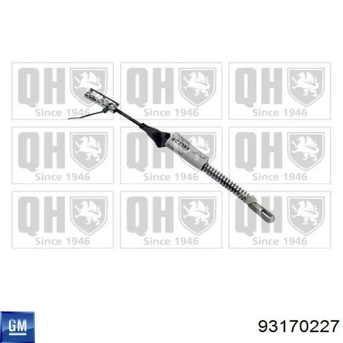 Купити 93170227 General Motors Трос ручного гальма задній, правий/лівий