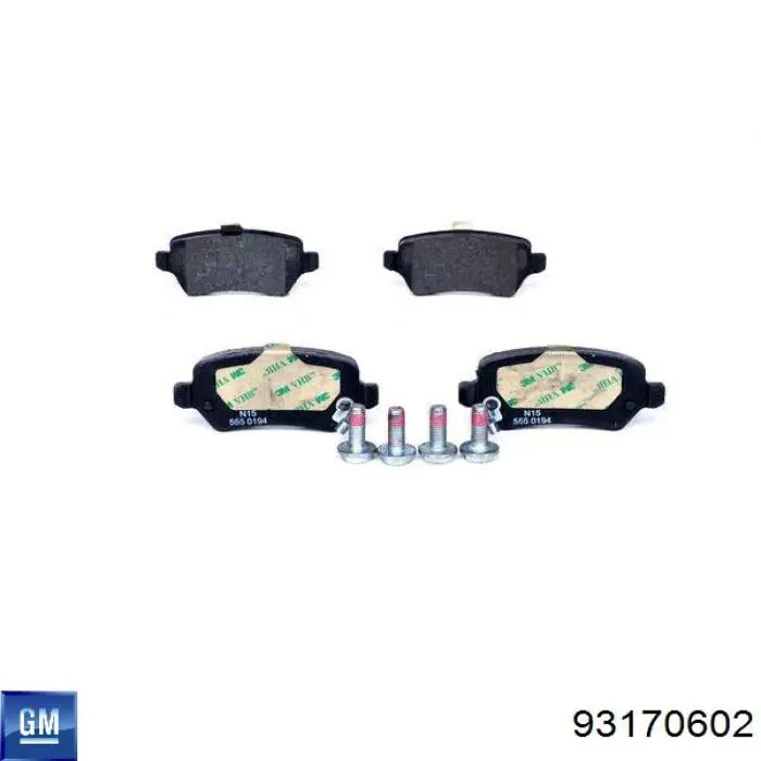 93170602 General Motors Колодки гальмівні задні, дискові