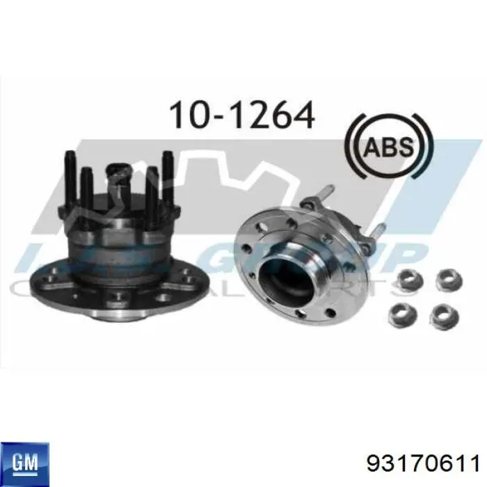 Маточини задніх коліс General Motors 93170611 ціна, від 68.65 USD