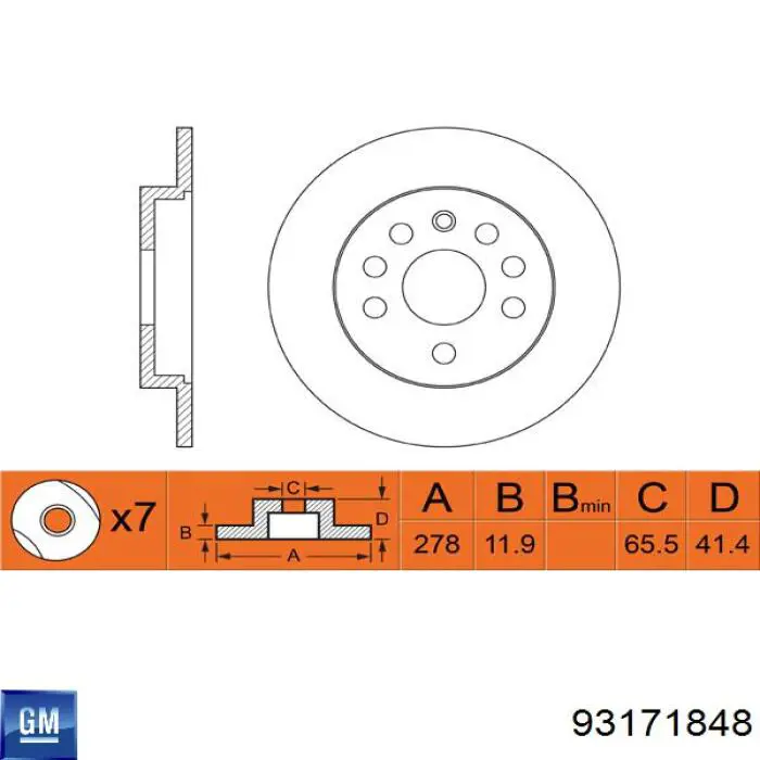 Задні дискові гальма General Motors 93171848 ціна, від 29.29 USD