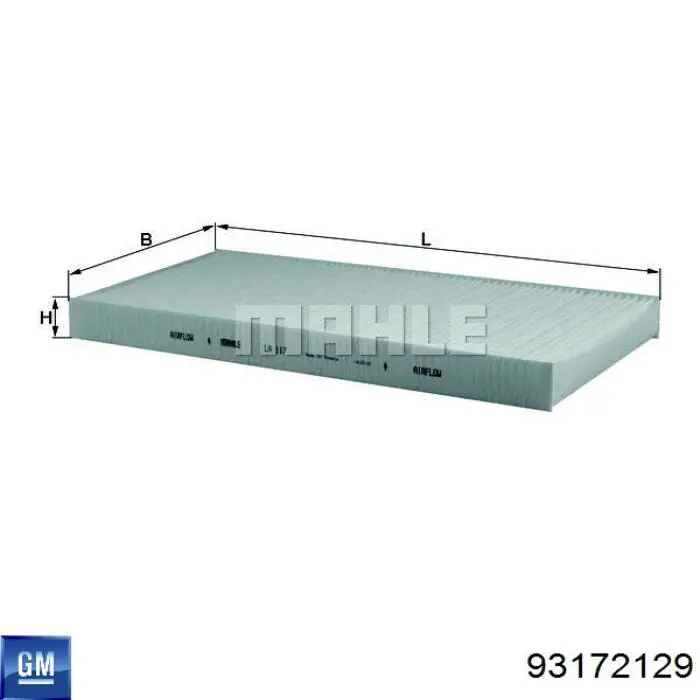 Фільтр повітряний обігрівача General Motors 93172129 ціна, від 6.73 USD