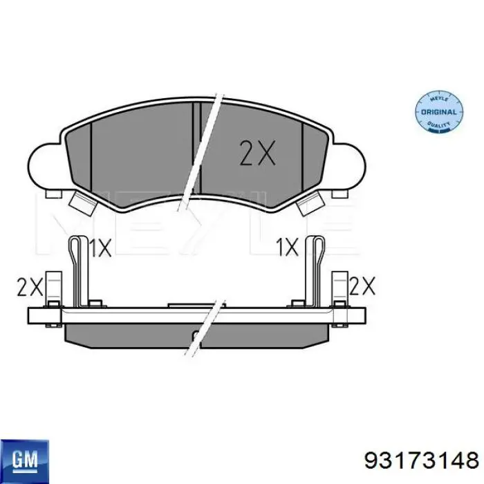Гальмівні колодки General Motors 93173148 ціна, від 20.29 USD