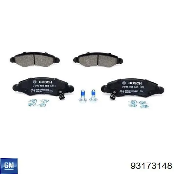 Передні тормозні колодки 93173148 General Motors