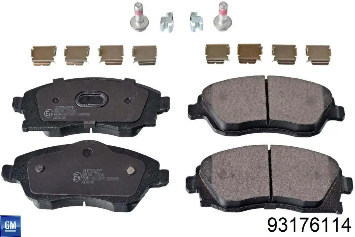 Передні тормозні колодки 93176114 General Motors