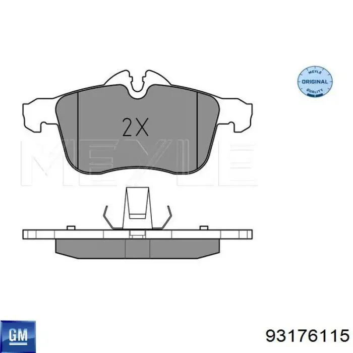 Передні тормозні колодки 93176115 General Motors