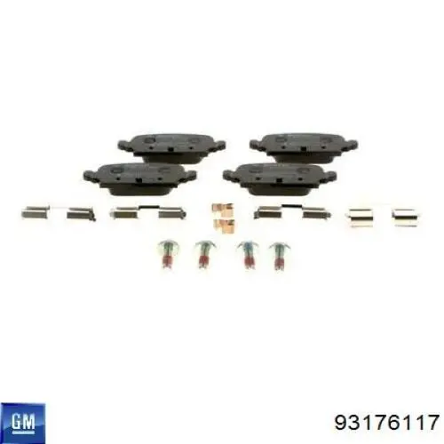 93176117 General Motors Передні гальмівні колодки