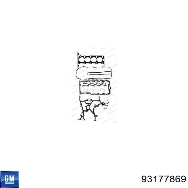 Комплект прокладок двигуна, верхній General Motors 93177869 ціна, від 79.64 USD