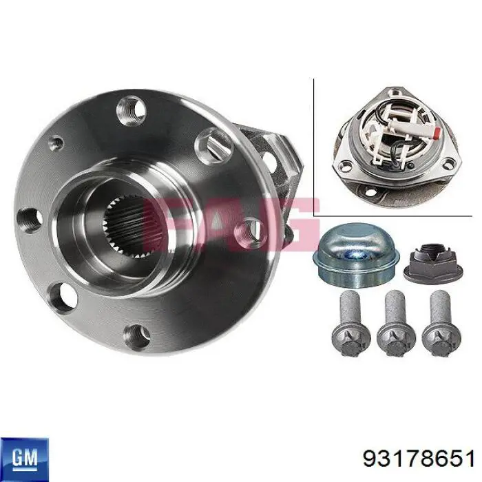 Маточина колеса передня General Motors 93178651 ціна, від 86.37 USD
