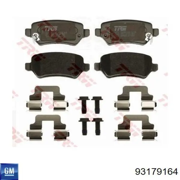 93179164 General Motors Колодки гальмівні задні, дискові