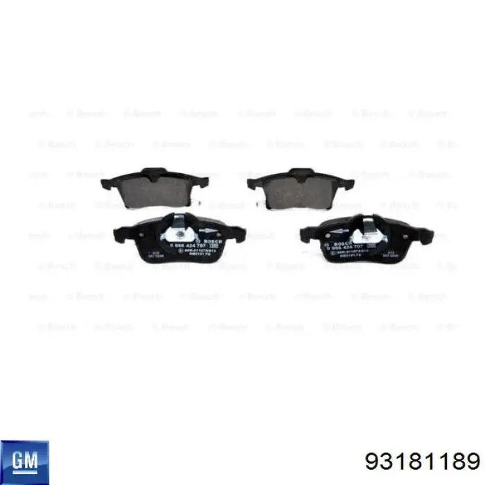 Купити 93181189 General Motors Колодки гальмівні передні, дискові