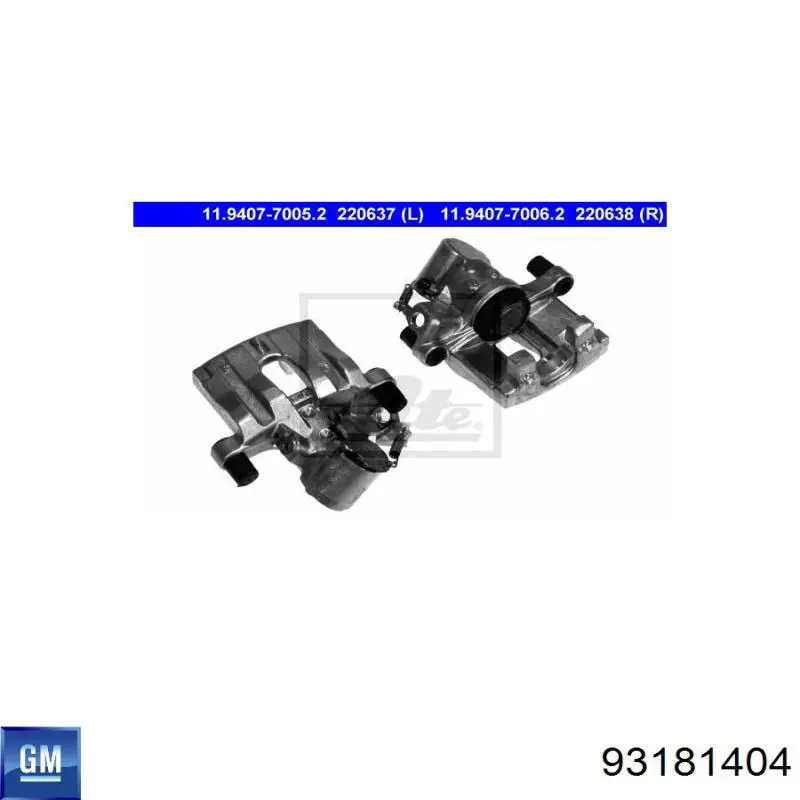 Супорт задній лівий 93181404 General Motors